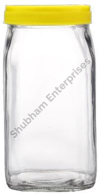 1 KG Honey Square Glass Jar, Cap Material : Plastic