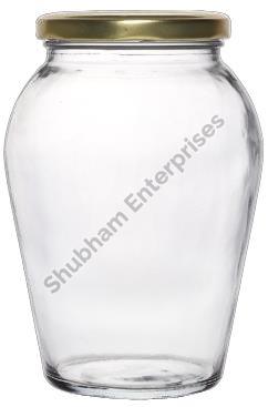 Transparent 1000 ML Matki Glass Jar, for Dry Fruits Storage, Cap Type : 82 MM Lug Cap