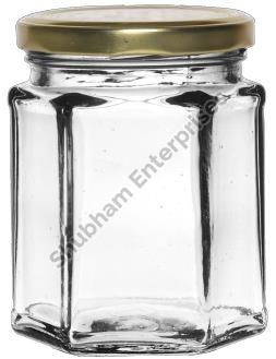 Transparent 200 ML Hexa Glass Jar, for Food Storage, Cap Type : 63 MM Lug Cap