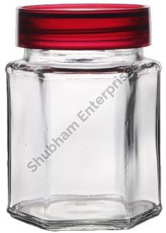 Transparent 250 ML Hexa Screw Glass Jar, for Food Storage