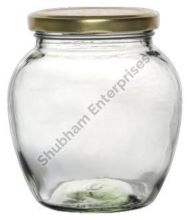 Transparent 350 ML Matki Glass Jar, for Dry Fruits Storage, Cap Type : 63 MM Lug Cap