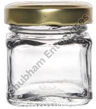 Transparent Square 41 ML Glass Jar, for Food Storage, Cap Type : 43 MM Lug Cap