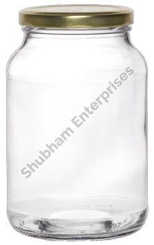 600 ML Round Glass Jar, for Food Storage, Color : Transparent