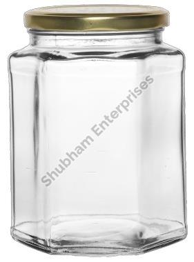 750 ML Hexa Glass Jar