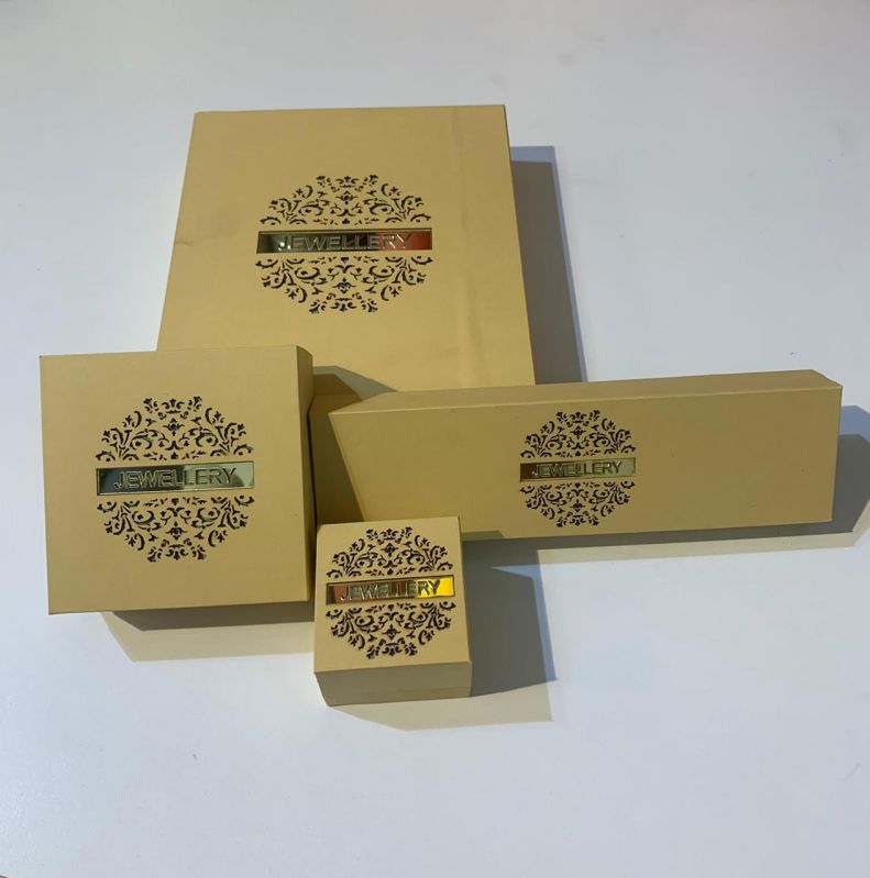 Rectangular Printed Paper Double Bangle Box, Color : Yellow