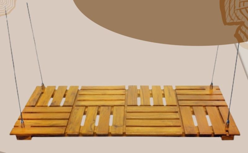 Plain Strip Teak Wood Plank Swing, Style : Antique