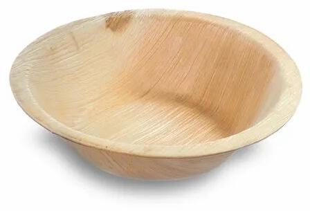 Brown 5 Inch Areca Leaf Round Bowl, Feature : Biodegradable, Disposable, Eco Friendly