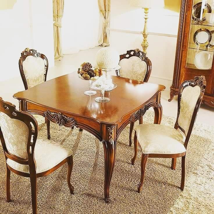 Brown Square Wooden Dining Table Set, Size : All Sizes