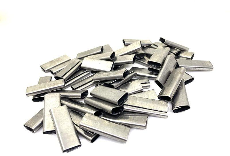 Polished Steel Strapping Clip, for Packaging Industry, Color : Silver