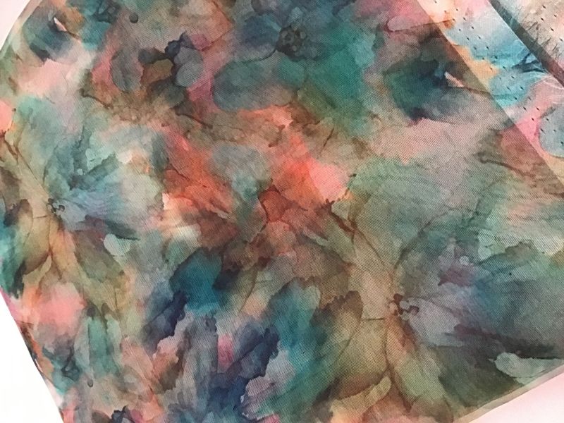 Printed Polyester Tie Dye Organza Fabric, for Making Garments, Feature