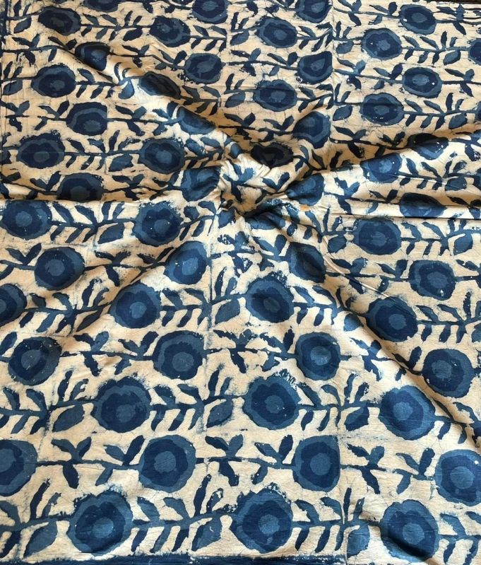 Indigo Hand Block Printed Cotton Fabric