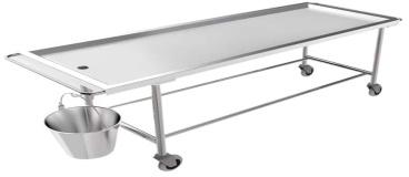 Stainless Steel Cadaver Washing Trolley, for Hospital, Color : Grey