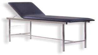 Black Rectangular Stainless Steel Examination Couch without Cabinet, for Clinic, Hospital