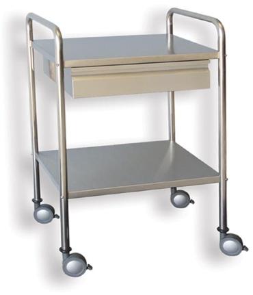 Grey Polished Stainless Steel  IT- 508.11D Instrument Trolley, for Hospital, Shape : Rectangular
