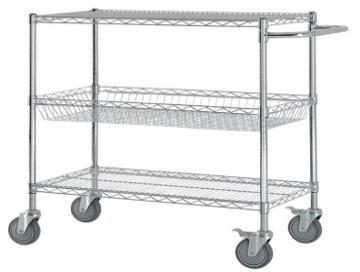 Grey Stainless Steel Portable Wire Shelving Unit, for Hospital, Size : Standard