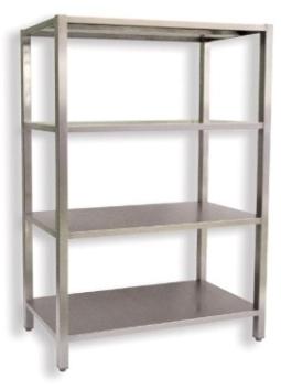 Polished Stainless Steel Solid Shelving Unit, Size : 122x36x160 cm