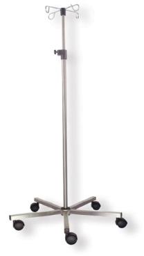 Grey Stainless Steel Base Infusion Stand, for Hospital