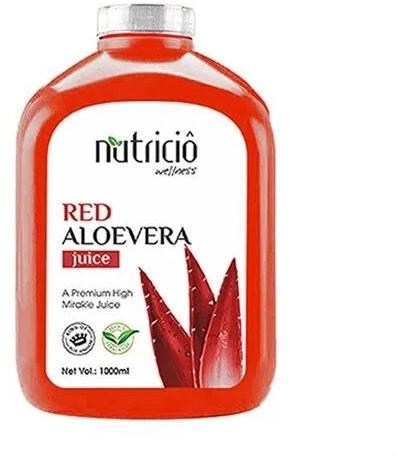 Light Green NUTRICIO 30 ML Liquid Red Aloevera Juice, for Drinking, Packaging Type : PLASTIC CAN
