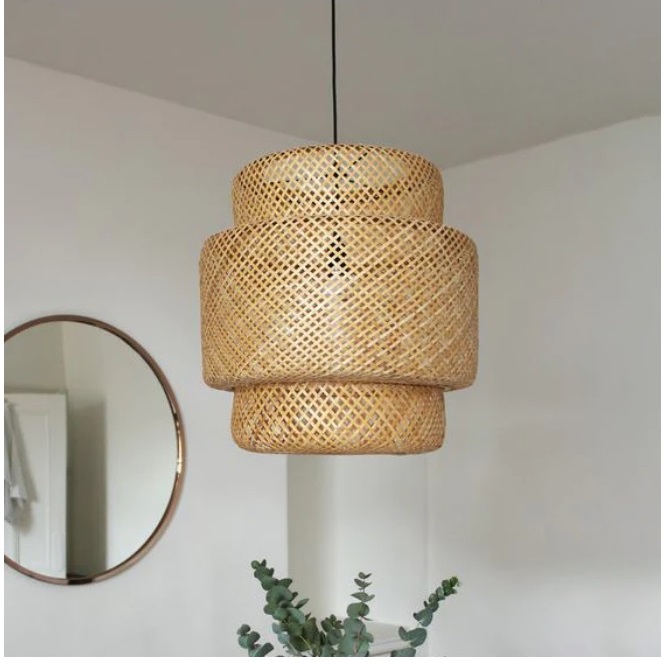 Yellow Round Natural Bamboo Pendant Light, Feature : Stable Performance, Decorative, Bright Shining