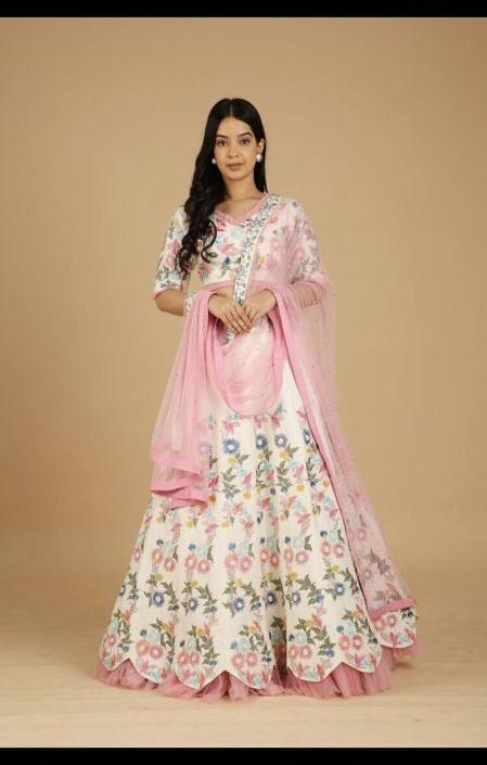 Priya Gurnani Silk Lehnga choli, Size : S/M/L/XL/XXL