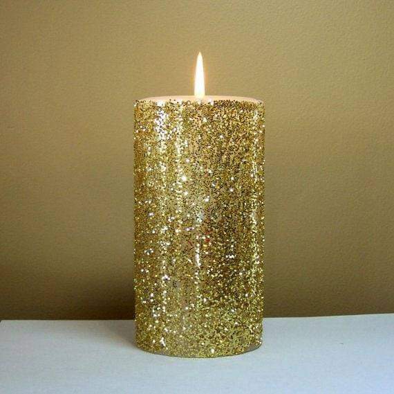 Golden Paraffin Wax Party Candles, Technics : Handmade