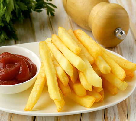 Light Brown Frozen French Fries, for Home, Packaging Type : Plastic Pouch