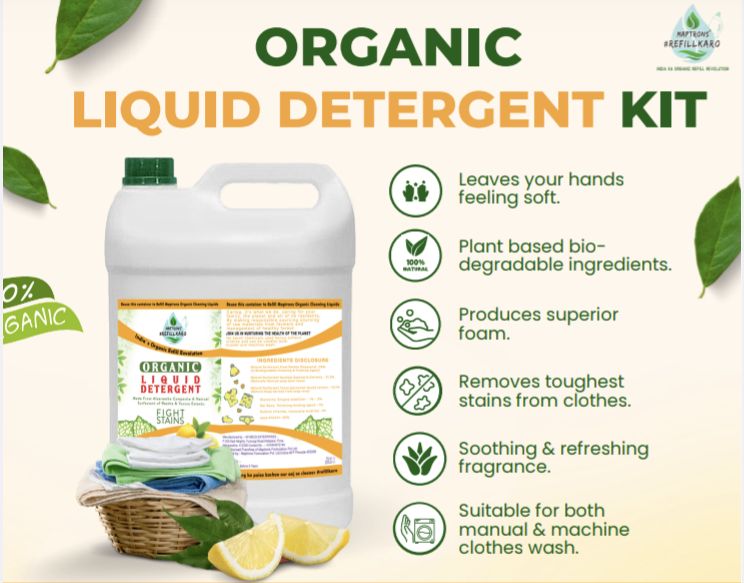 Organic Liquid Detergent, For Cloth Washing, Feature : Remove Hard Stains, Skin Friendly