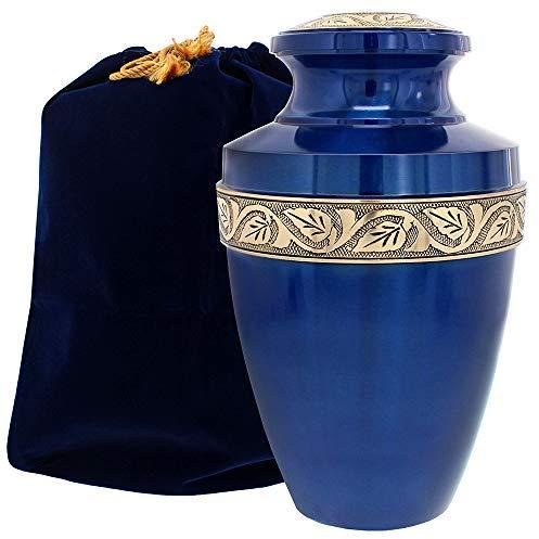 Round Kr-002 Brass Urns, For Home Decor, Hotel Decor, Restaurant Decor, Color : Blue