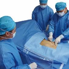 Blue Full Sleeve Non-woven disposable drapes, for Hospital, Size : M, XL, XXL