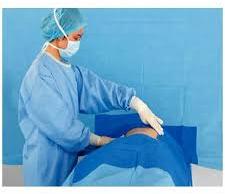 Blue Plain Non-Woven disposable surgical drapes, for Ophthalmic, Packaging Type : Plastic Packets