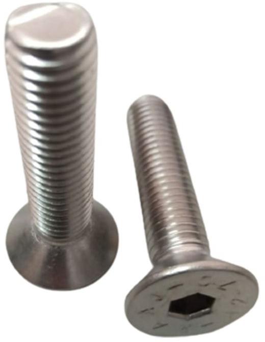 Silver Round 304 Stainless Steel Csk Allen Bolt, for Automotive Fittings, Size : Customised