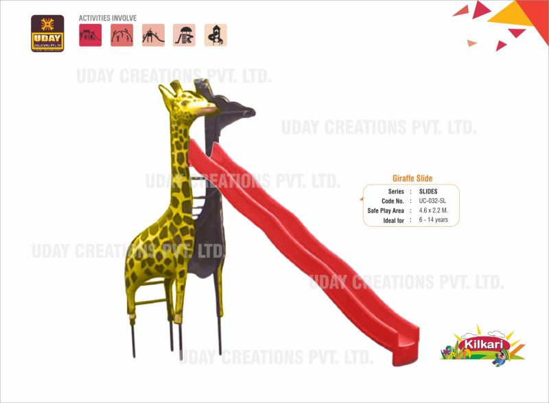 Mulit Colour UC-032-SL Giraffe Slide, for Outdoor