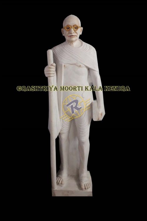 72 Inch White Marble Mahatma Gandhi Statue