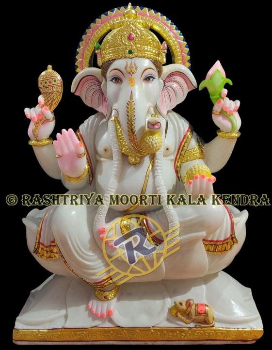 48 Inch Marble Ganesh Statue