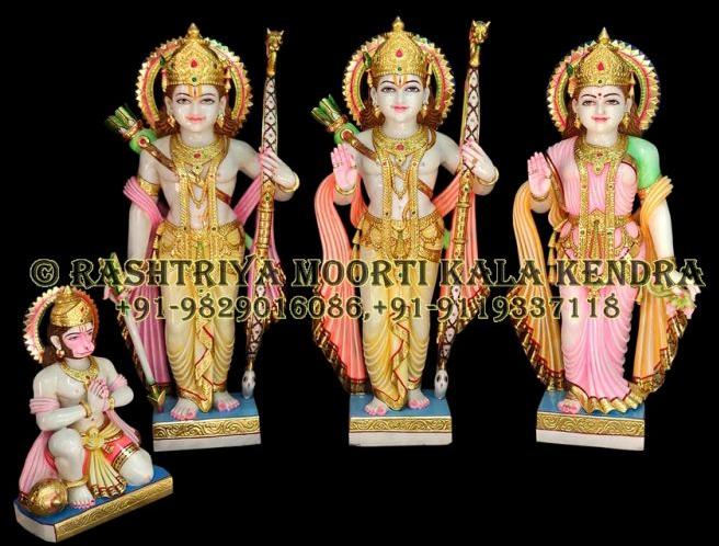 60 Inch Marble Ram Darbar Statue, For Worship, Temple, Office, Home, Packaging Type : Thermocol Box