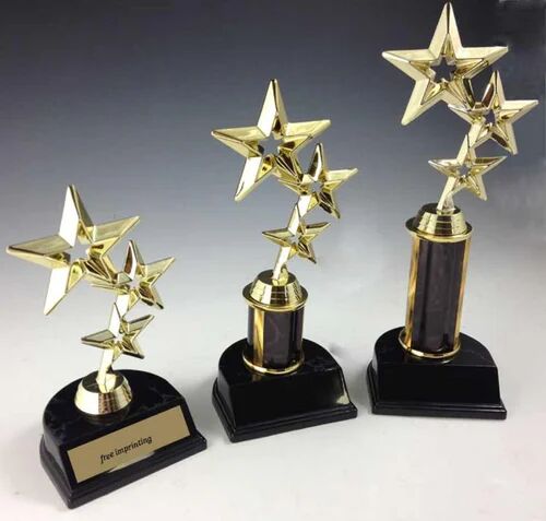 Golden Plain Aluminium Star Trophies, for School