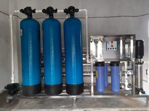 Blue Semi-Automatic 1500 LPH Commercial RO Plant