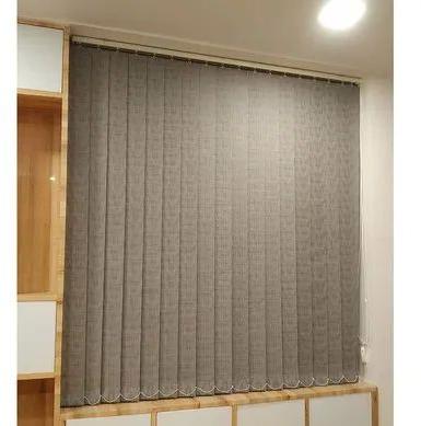 Grey Verticle Plain Blackout Vertical Blinds, for Window Use