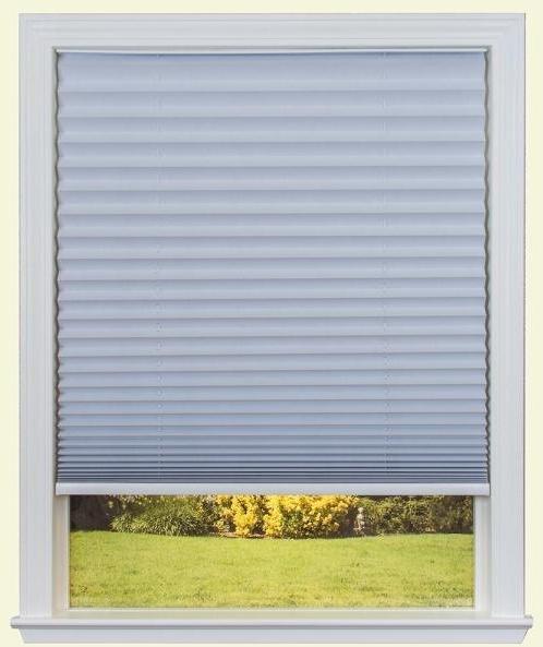 Sky Blue Horizontal Plain Fabric Pleated Roller Blinds, for Balcony, Window, Size : Customize