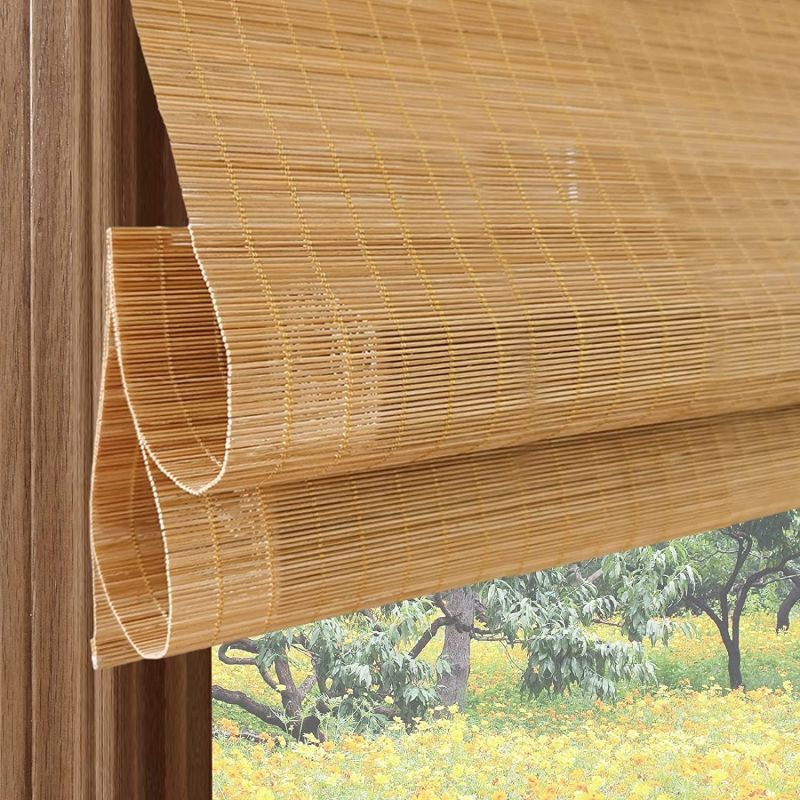 Brown Plain Horizontal Wooden Bamboo Blinds, for Window Use