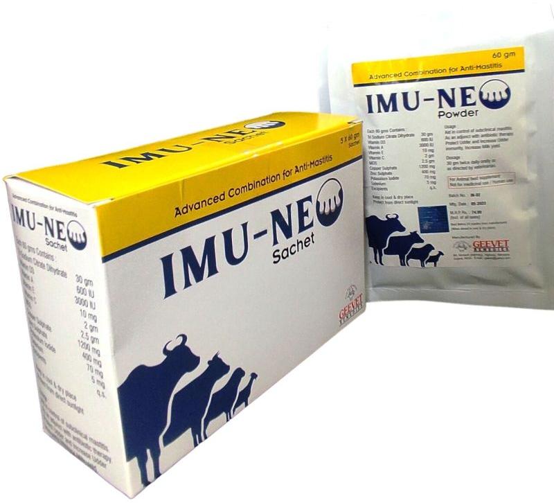 Imu-Neo Sachet Anti Mastitis Powder, Grade : Feed grade