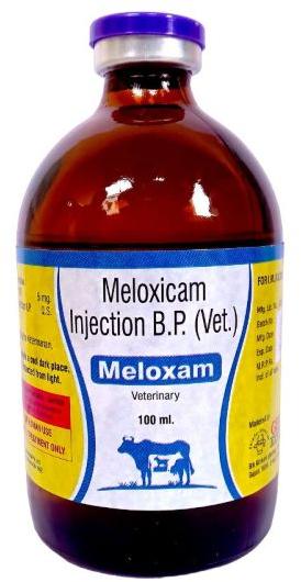 Meloxam Glass Vial Meloxicam Veterinary Injection, Packaging Size : 100ml, 30ml