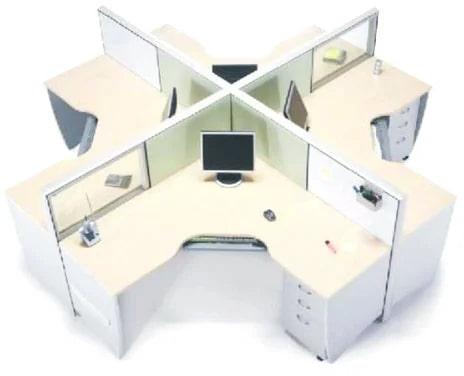 Rectangular Polished Glass Designer Office Workstation