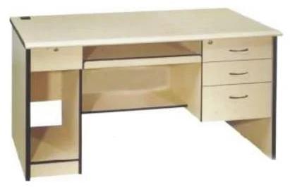 Light Brown Rectangular Plain Polished Wooden Drawer Computer Table