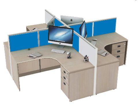 Polished office workstation, Shape : Square