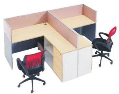 Rectangular Polished Glass Two Way Office Workstation