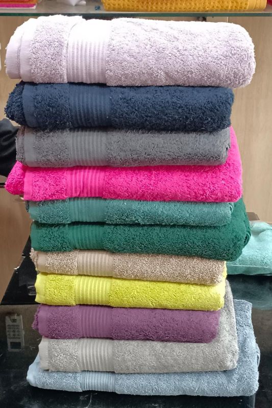 Cotton Hotel Plain Bath Towels, Size : Standard