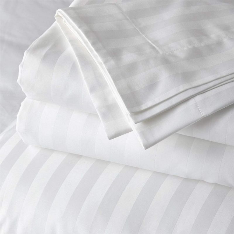 Cotton Striped Hotel White Pillow Covers, Technics : Machine Made