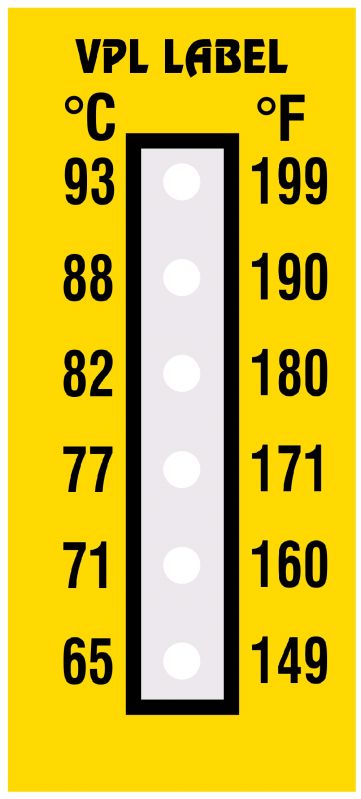 Yellow Six Step Temperature Indicator Label, for Industrial, Specialities : Waterproof, Anti Static