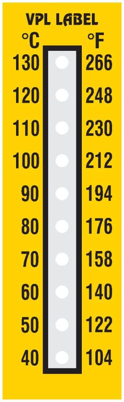 Yellow Ten Step Temperature Indicator Label, for Industrial, Specialities : Waterproof, Anti Static